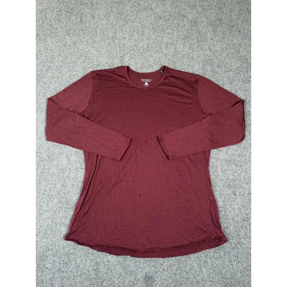 SEG'MENTS Shirt Womens XXL Maroon Long Sleeve Merino Wool Thermal Base Layer Top